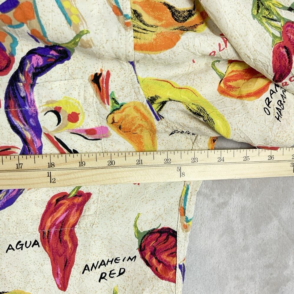 Food Art By Jams World Chili Pepper Print World Rayon Shirt Large Rare Vintage - Picture 9 of 12